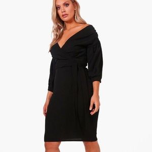 +*+*Plus Size-Off shoulder wrap dress*+*+